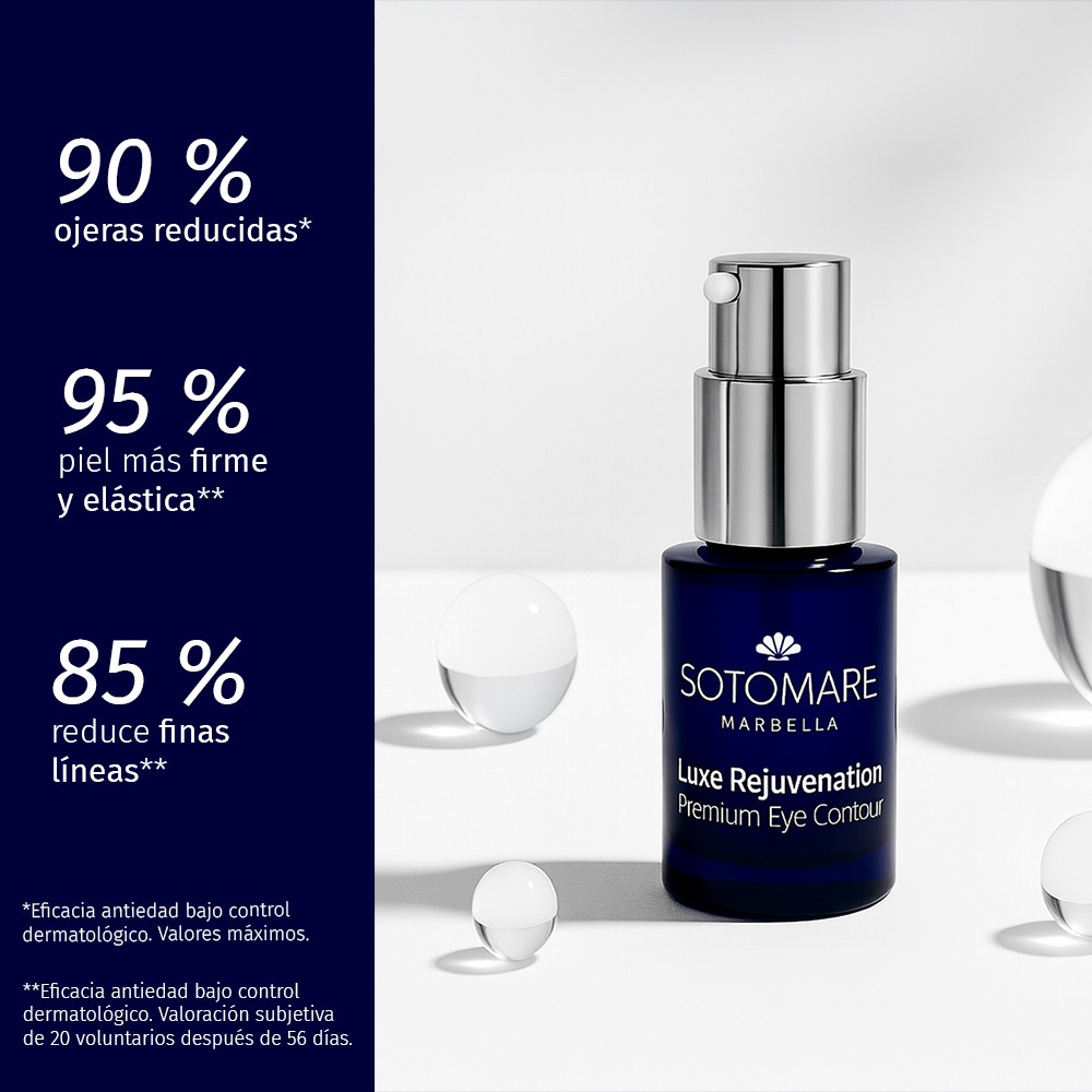 Contorno de ojos antiedad Luxe Rejuvenation Premium Eye Contour de Sotomare que ayuda a reducir ojeras, levantar párpado caído y reducir arrugas y finas líneas
